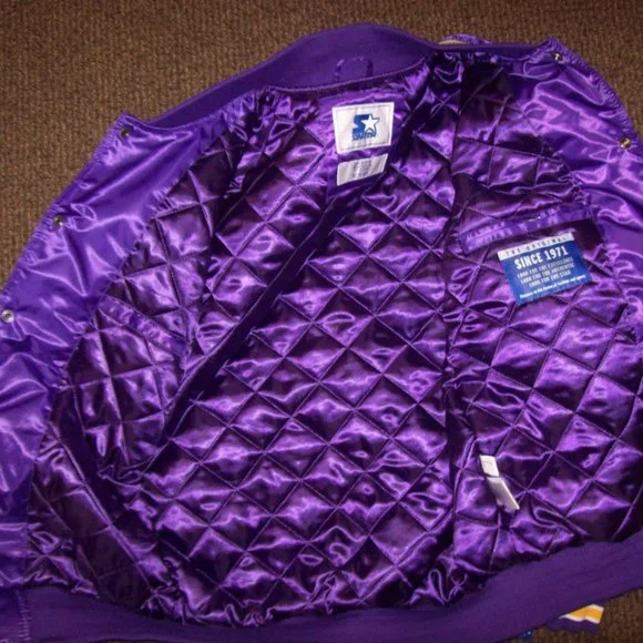 LOS ANGELES LAKERS Starter Snap Down Jacket PURPLE (polyfilled)XL 2X